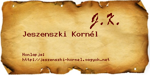 Jeszenszki Kornél névjegykártya