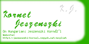 kornel jeszenszki business card